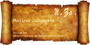 Malina Zsigmond névjegykártya