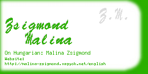 zsigmond malina business card